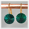 Ohrhänger mit Swarovskikristallen 14 mm vergoldet Emerald