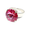 Ring mit Swarovskikristall silberfarben Rose