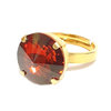 Ring mit Swarovskikristall vergoldet Red Magma