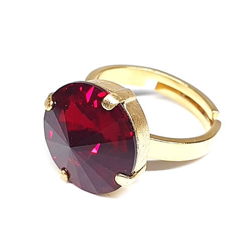 Ring mit Swarovskikristall vergoldet Siam