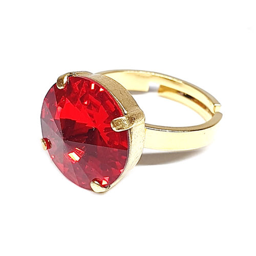 Ring mit Swarovskikristall vergoldet Light Siam