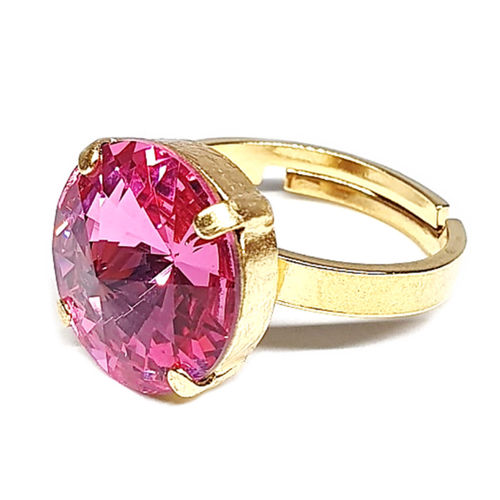 Ring mit Swarovskikristall vergoldet Rose